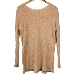 LUMIERE WOMEN'S‎ LONG SLEEVE CREAM KNIT TUNIC SWEATER LARGE